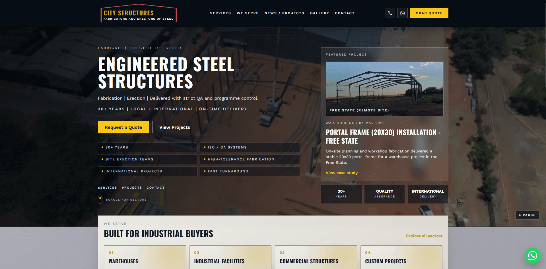 City Structures live website preview